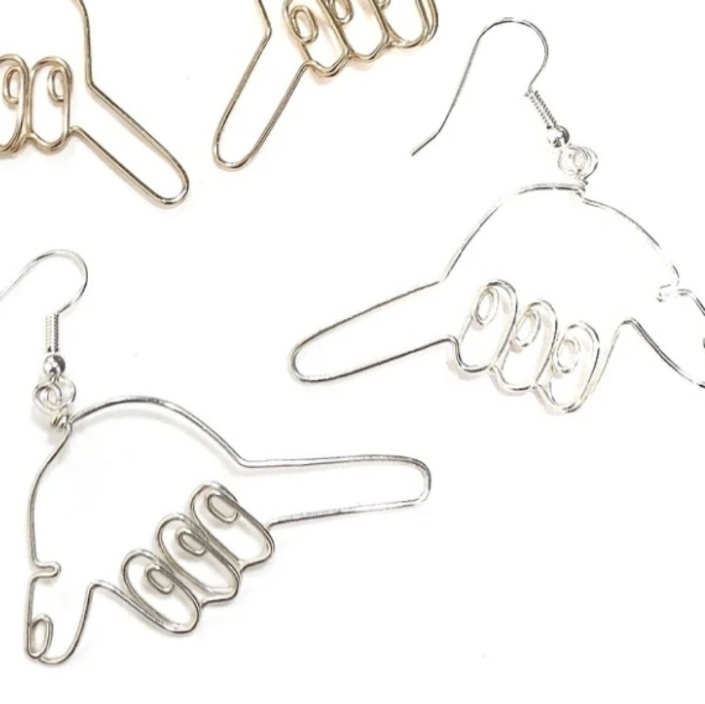 Silver Shaka Earrings, handmade